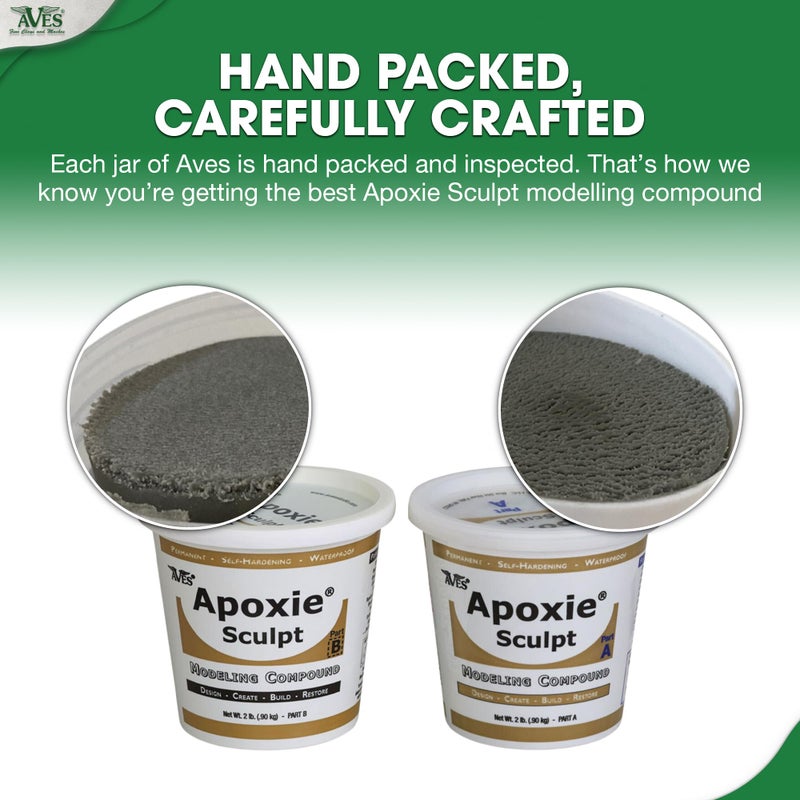 Aves Apoxie Sculpt - 2 Part Modeling Compound (A & B) - 4 Pound, Apoxie Sculpt for Sculpting, Modeling, Filling, Repairing, Easy to Use â€“ Natural - Image 5